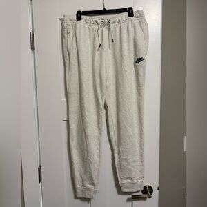 Nike Off-White/Taupe Fleece Drawstring Sweatpants